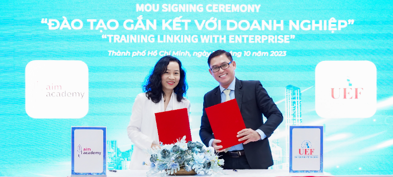 AIM Academy ký kết MOU với trường Đại học Kinh tế - Tài chính thành phố Hồ Chí Minh (UEF)